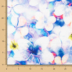 Cetim Spandex Flor Verde Agua - Ribes y Casals