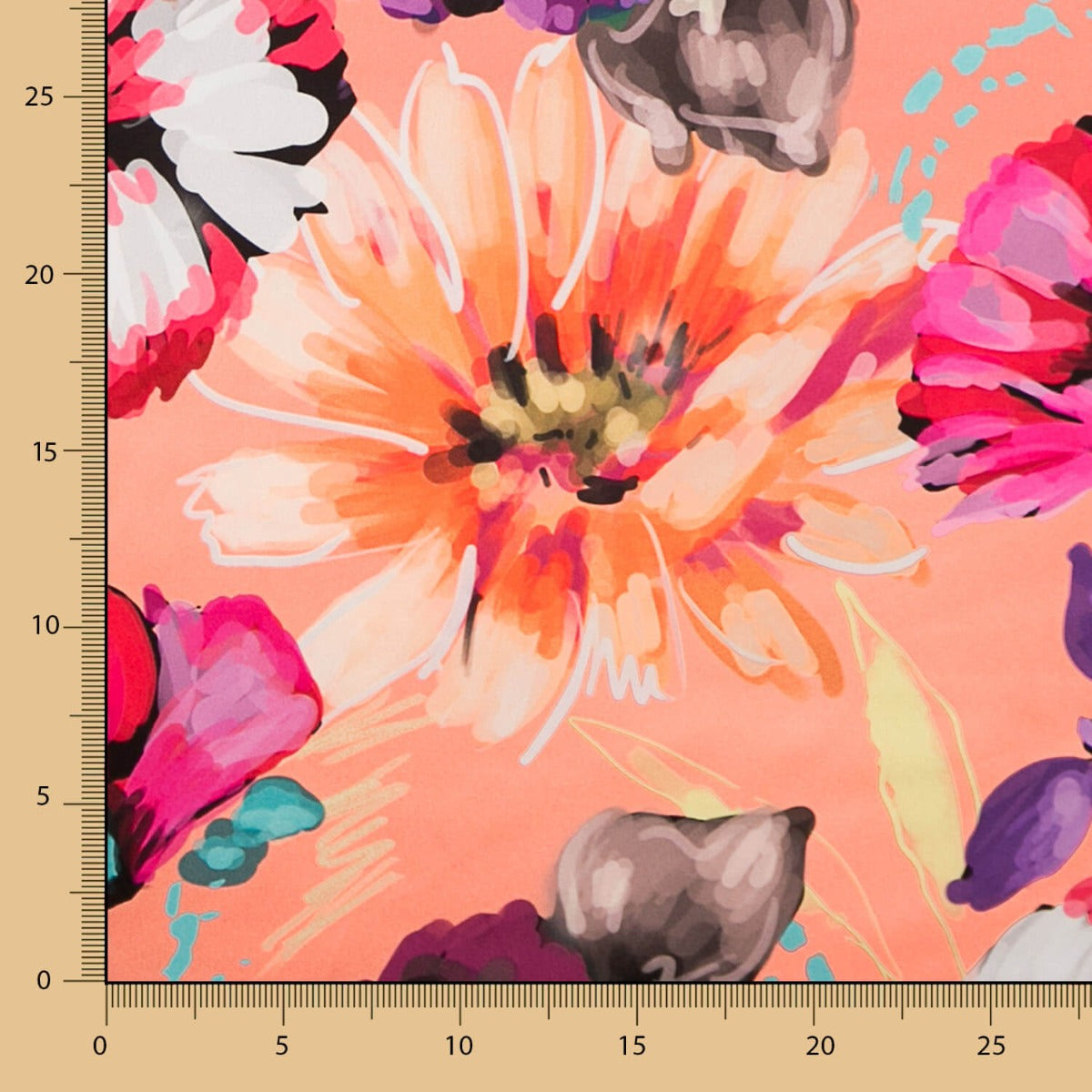 Cetim Spandex Floral Rosa - Ribes y Casals