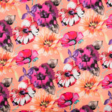 Cetim Spandex Floral Rosa - Ribes y Casals