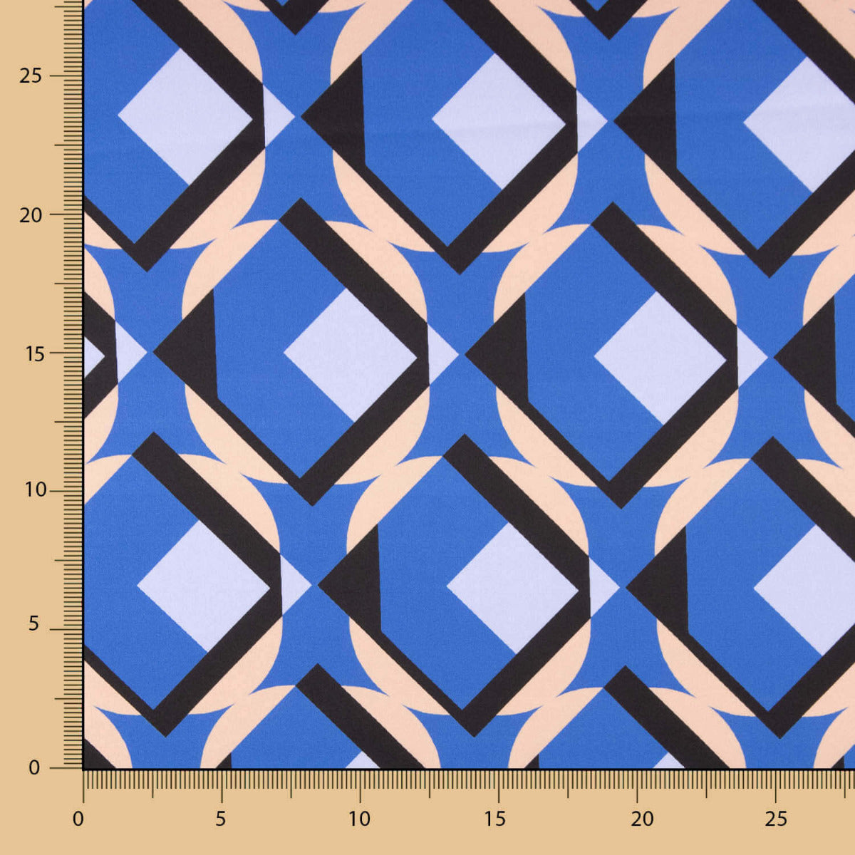 Cetim Spandex Geo Maxi Azulão - Ribes y Casals