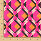 Cetim Spandex Geo Maxi Fucsia - Ribes y Casals