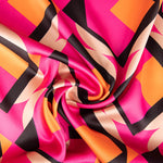 Cetim Spandex Geo Maxi Fucsia - Ribes y Casals