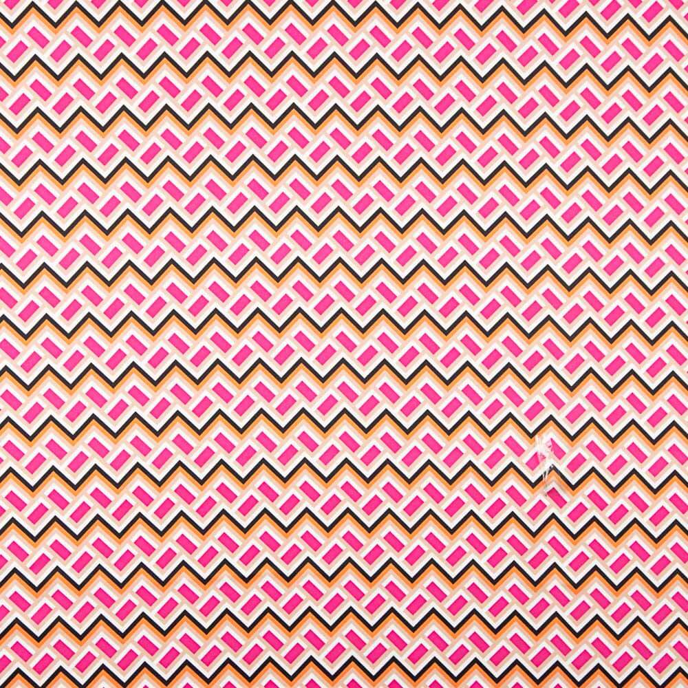 Cetim Spandex Geo Mini Fucsia - Ribes y Casals