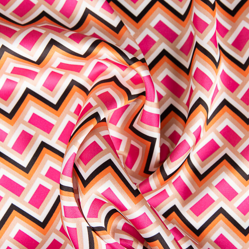 Cetim Spandex Geo Mini Fucsia - Ribes y Casals