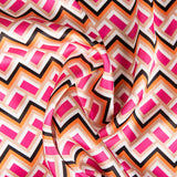 Cetim Spandex Geo Mini Fucsia - Ribes y Casals