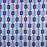 Cetim Spandex Geométrico Azul - Ribes y Casals