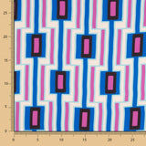 Cetim Spandex Geométrico Azul - Ribes y Casals