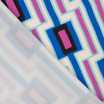 Cetim Spandex Geométrico Azul - Ribes y Casals