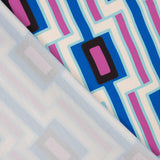 Cetim Spandex Geométrico Azul - Ribes y Casals