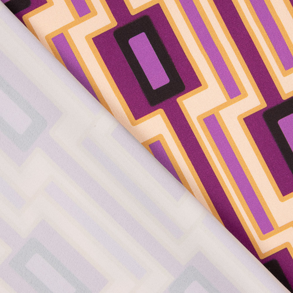 Cetim Spandex Geometric Magenta - Ribes y Casals