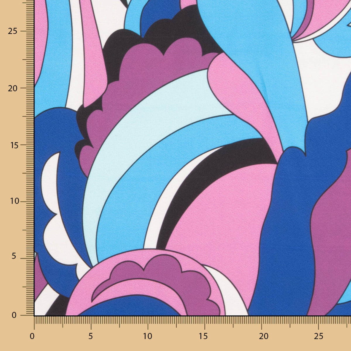 Cetim Spandex Ondas Azul - Ribes y Casals