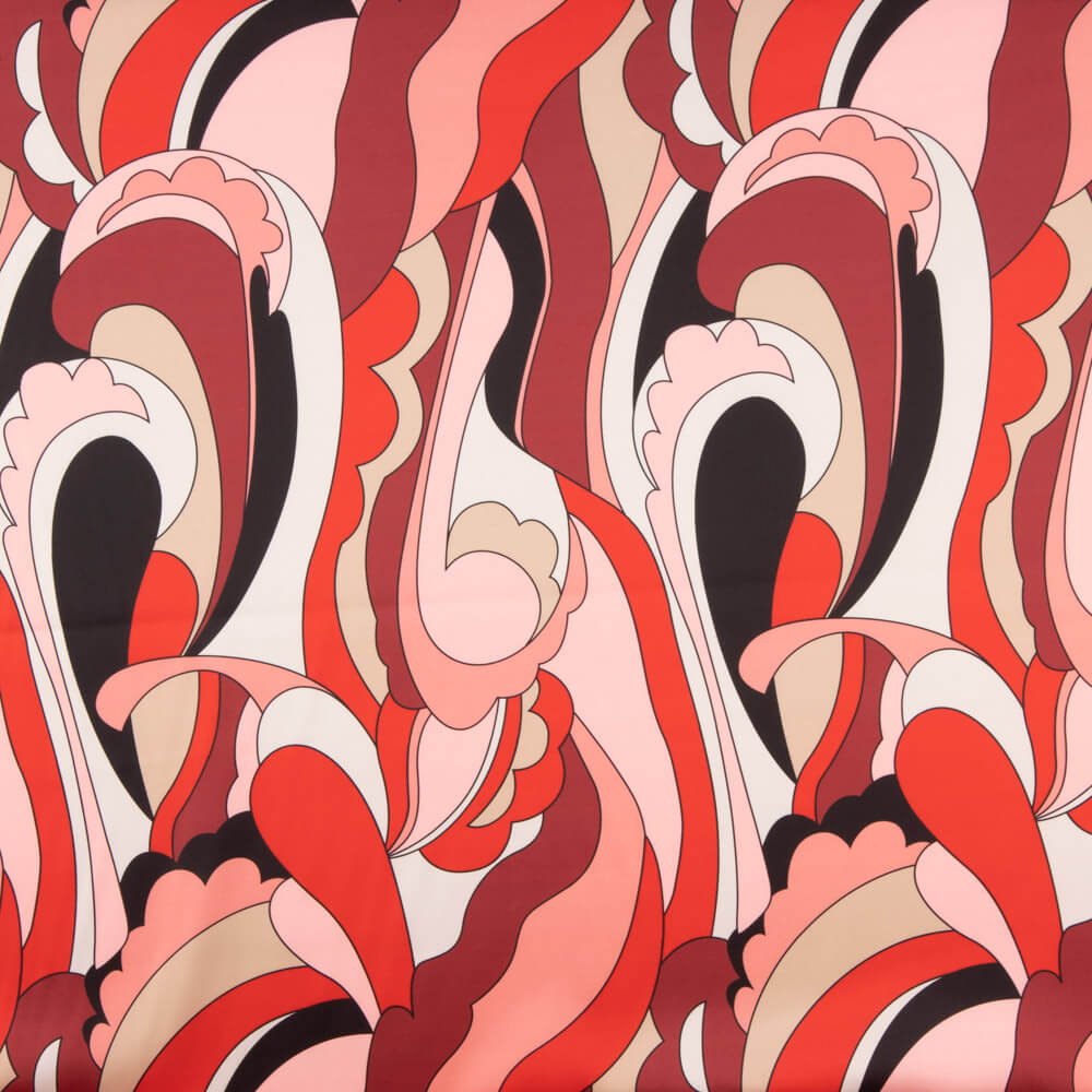 Cetim Spandex Ondas Coral - Ribes y Casals