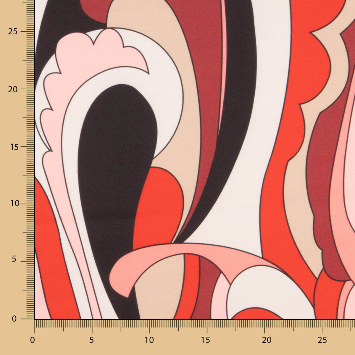 Cetim Spandex Ondas Coral - Ribes y Casals