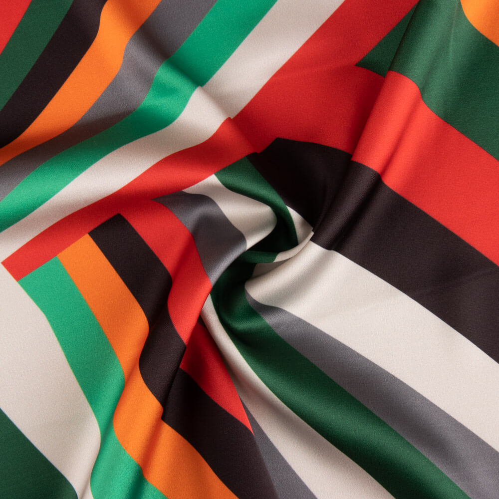 Cetim Spandex Listras Laranja - Ribes y Casals