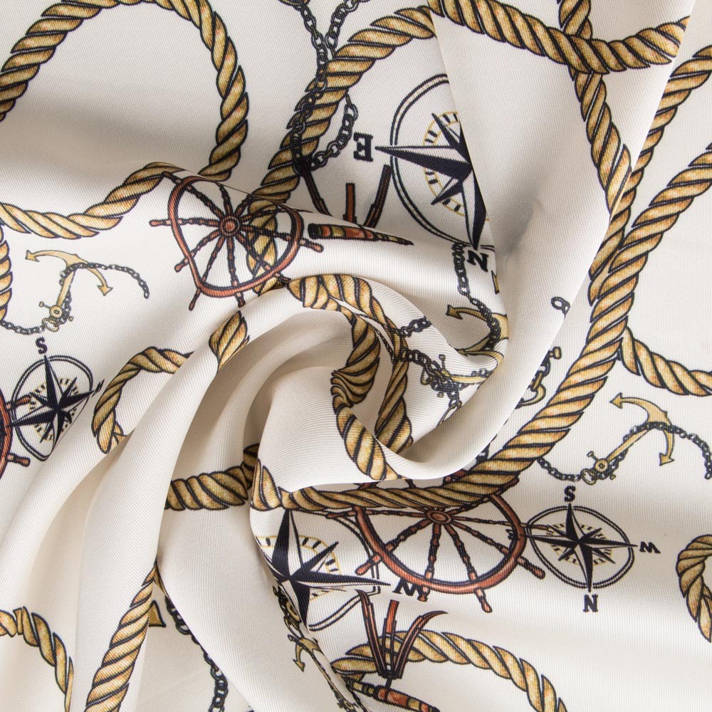 Viscose Faixas Florais Preta - Ribes y Casals