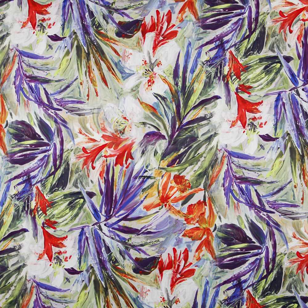 Cetim Estampado Aquarela Vermelha - Ribes y Casals