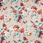 Cetim Pretty Flowers Laranja - Ribes y Casals