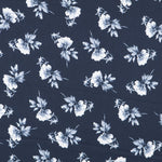 Satin Floral Fundo Azul - Ribes y Casals