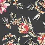 Cetim Floral Preta - Ribes y Casals