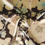 Cetim Florido Retro Chocolate - Ribes y Casals
