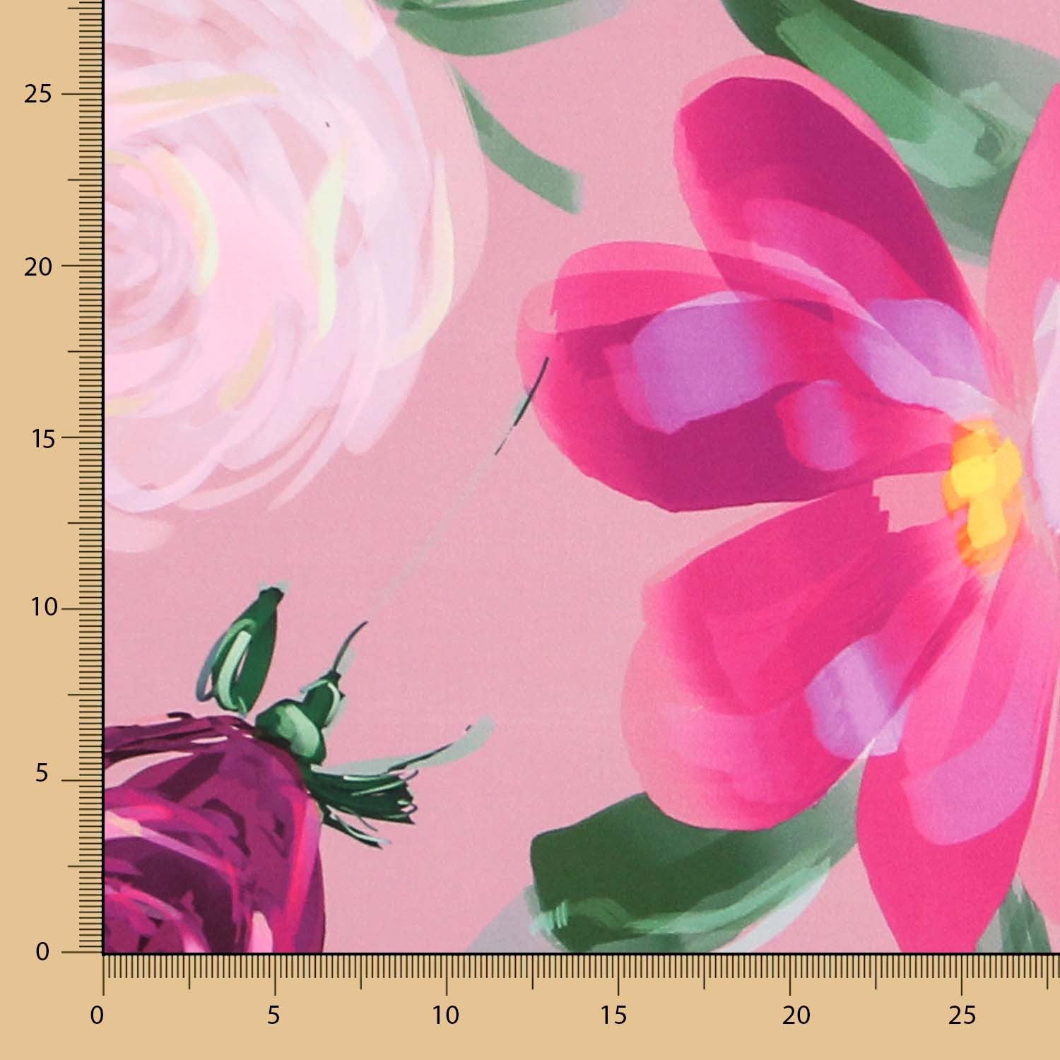 Cetim Moda Floral Ãleo Rosa - Ribes y Casals
