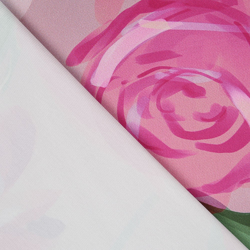 Cetim Moda Floral Ãleo Rosa - Ribes y Casals