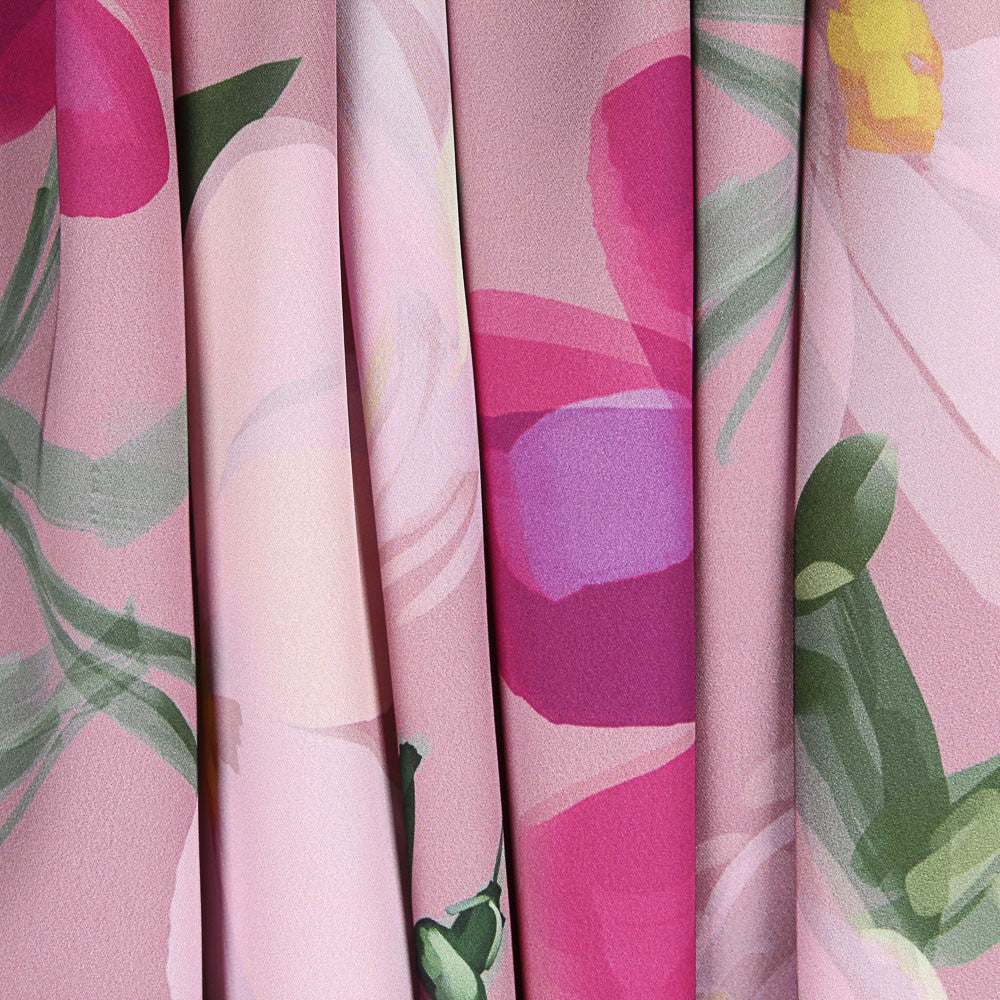 Cetim Moda Floral Ãleo Rosa - Ribes y Casals