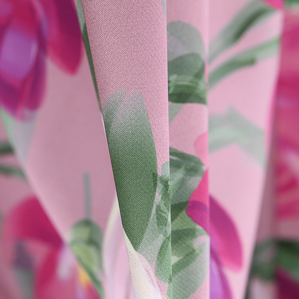 Cetim Moda Floral Ãleo Rosa - Ribes y Casals