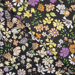 Viscose Faixas Florais Preta - Ribes y Casals