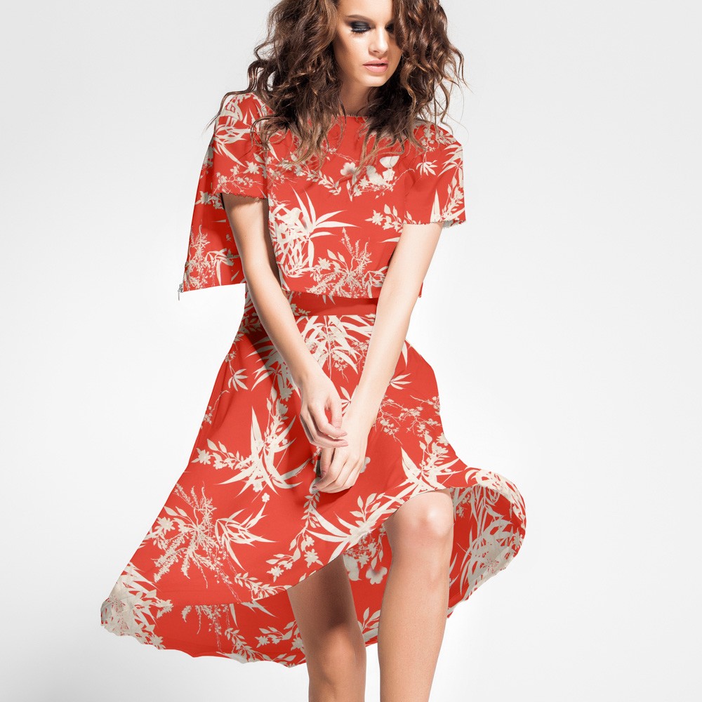 Cetim Poliéster Selva Vermelho - Ribes y Casals