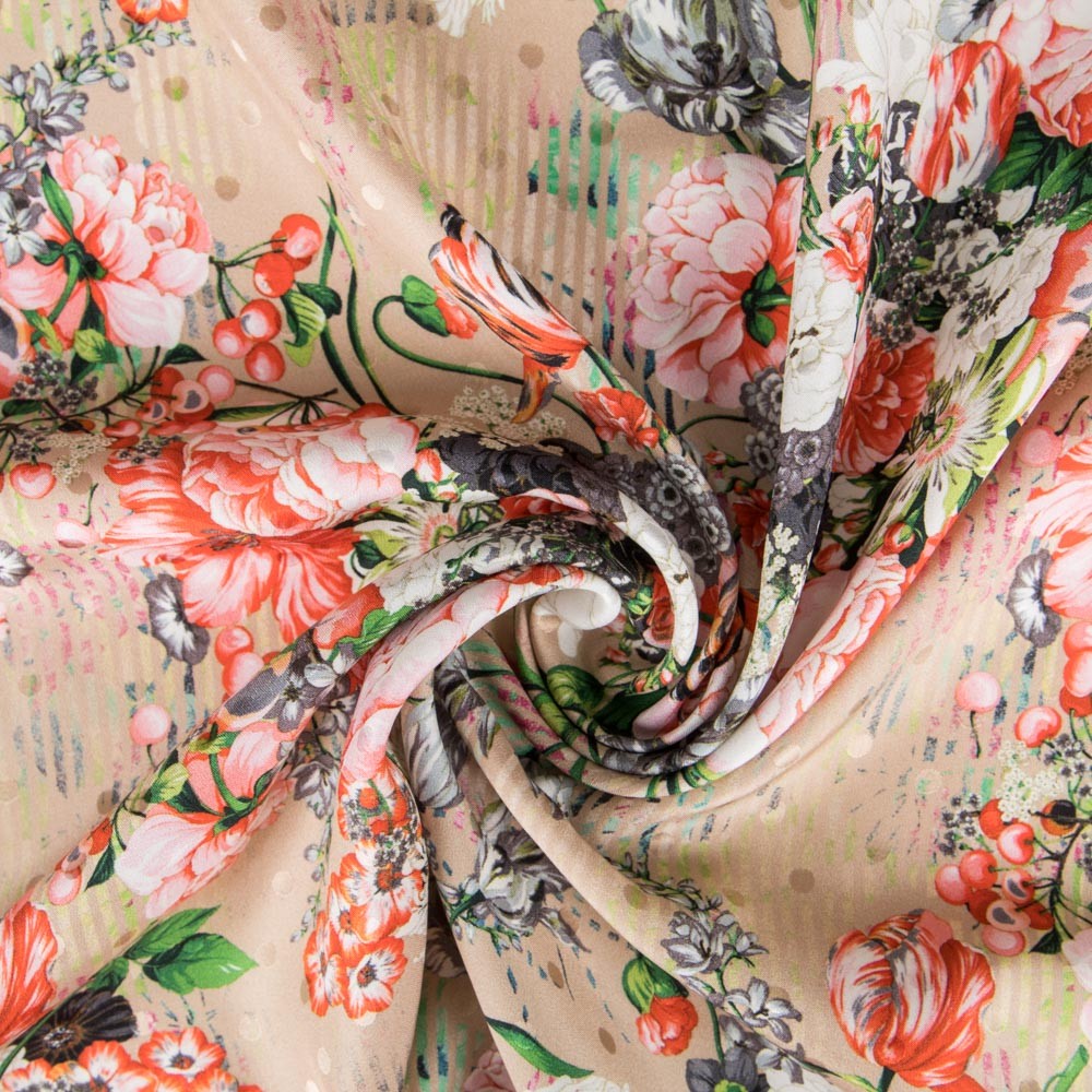 Tecido de Linho Listras Lilás - Ribes y Casals