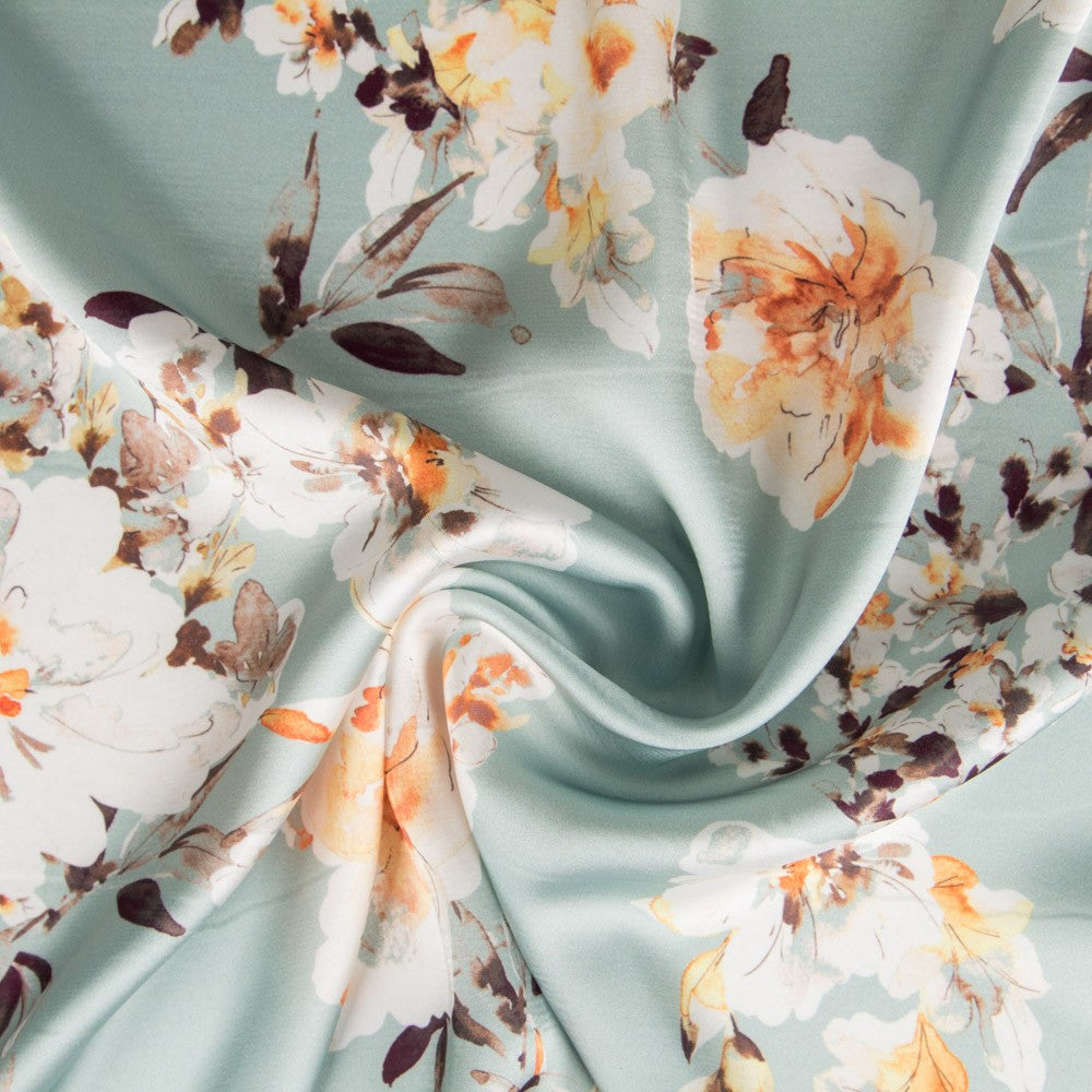 Cetim Verde Água Flor - Ribes y Casals