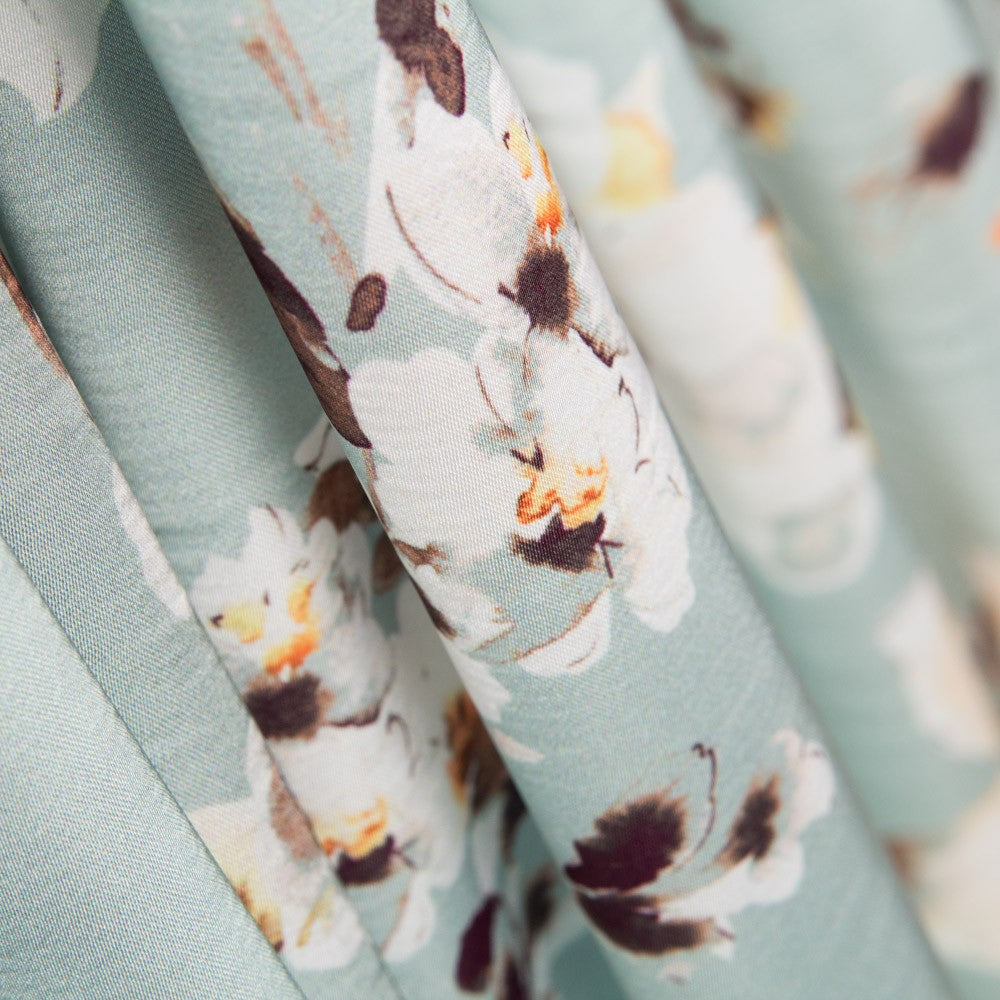 Cetim Verde Água Flor - Ribes y Casals