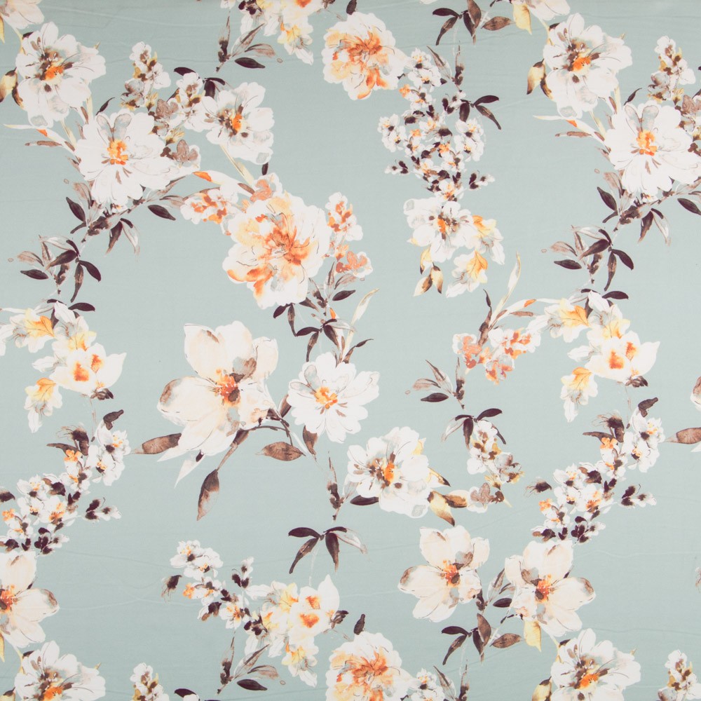 Cetim Verde Água Flor - Ribes y Casals