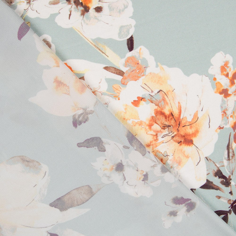 Cetim Verde Água Flor - Ribes y Casals