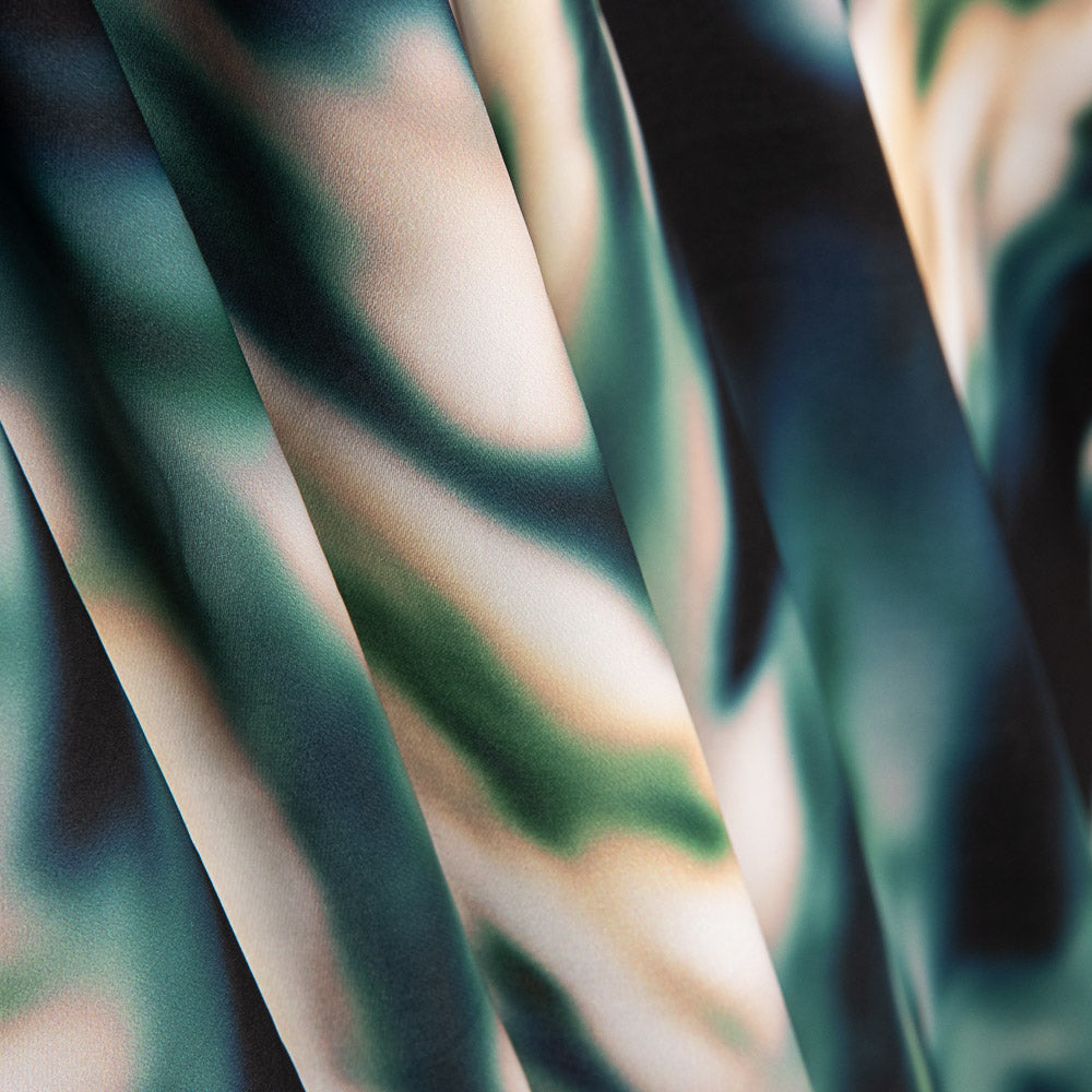 Cetim Poliéster Degradé Verde Escuro - Ribes y Casals
