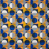 Satén Estampado Geométrico Azul - Ribes y Casals