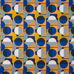 Retal Satén Estampado Geométrico Azul 100x140 cm - Ribes y Casals