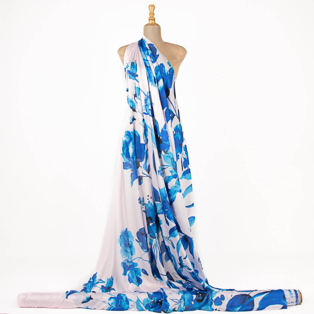 Cetim Estampado Aquarela Azul - Ribes y Casals