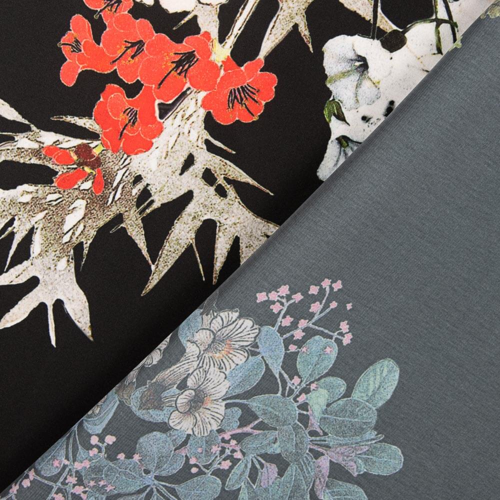 Cetim Estampado Cretone Preto - Ribes y Casals