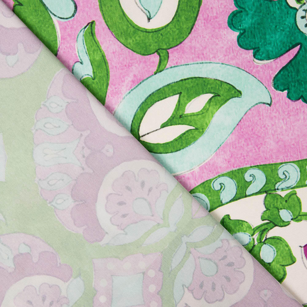 Retal Satén Geo Pai Pai Verde 120x145 cm. - Ribes y Casals