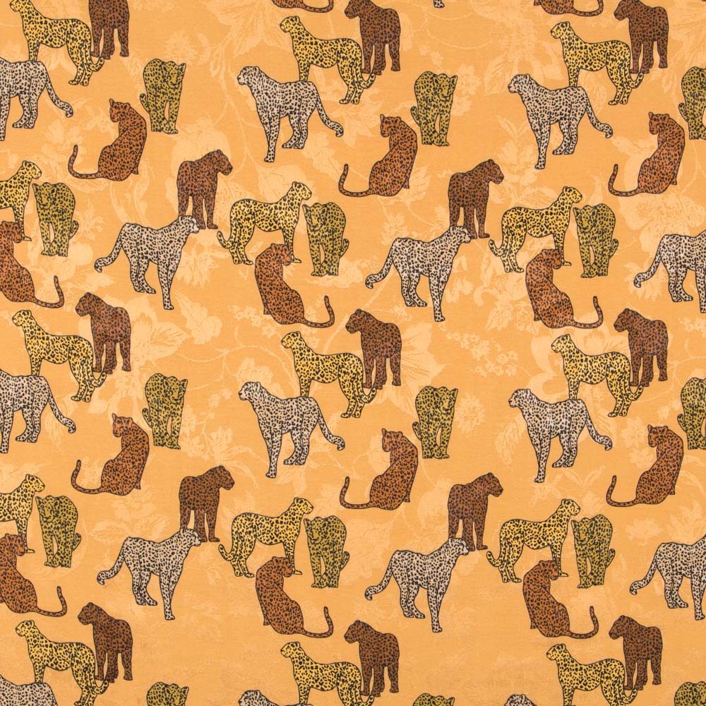 Cetim Jacquard Leopardo Camel - Ribes y Casals