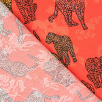 Cetim Jacquard Leopardo Vermelho - Ribes y Casals