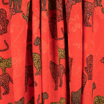 Cetim Jacquard Leopardo Vermelho - Ribes y Casals