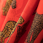 Cetim Jacquard Leopardo Vermelho - Ribes y Casals