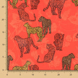Cetim Jacquard Leopardo Vermelho - Ribes y Casals