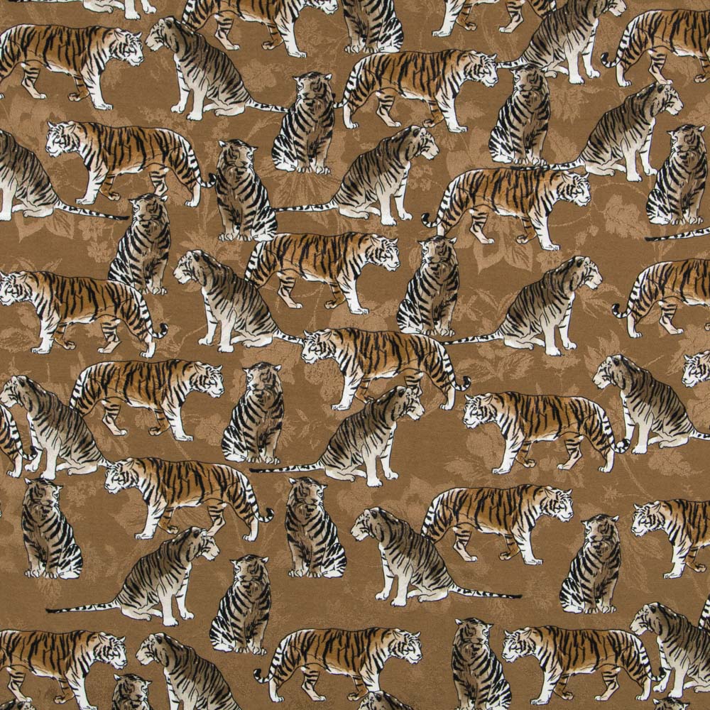 Cetim Jacquard Tigre Moka - Ribes y Casals