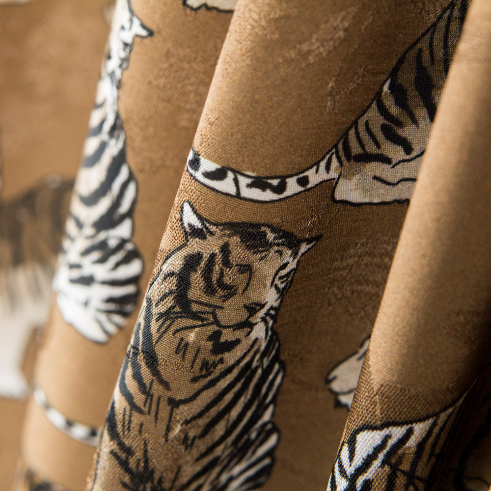 Cetim Jacquard Tigre Moka - Ribes y Casals