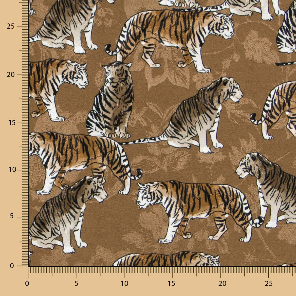 Cetim Jacquard Tigre Moka - Ribes y Casals