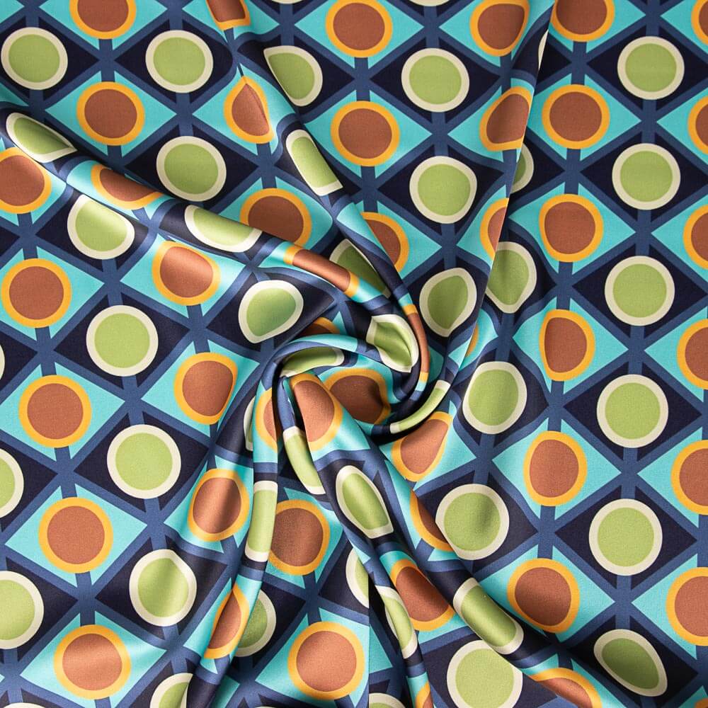 Cetim Spandex Geo Canard - Ribes y Casals